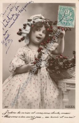 Carte postale ancienne Cerises — Cerises — Fantaisie